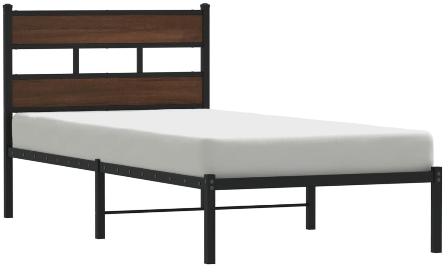 vidaXL Bettgestell ohne Matratze mit Kopfteil Braun Eiche 100x200 cm 4017146 Bild 1