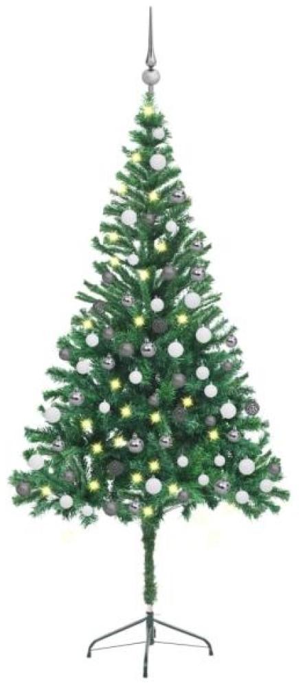 vidaXL Künstlicher Weihnachtsbaum mit LEDs & Kugeln 180 cm 564 Zweige, Mit Beleuchtung [3077661] Bild 1