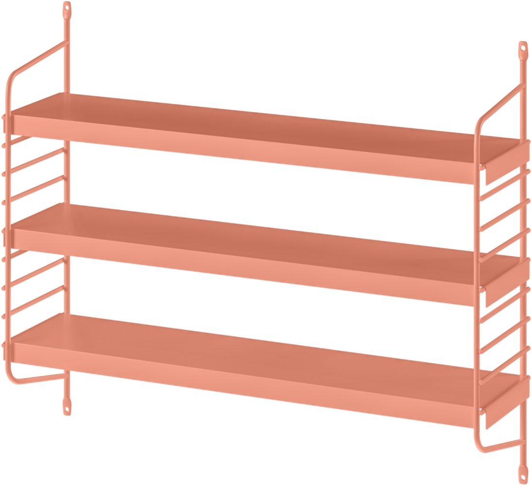 skølm 'Mimir' Wandregal, mit 3 höhenverstellbaren Regalböden, Metall, 50x60x15 cm, terrakotta Bild 1