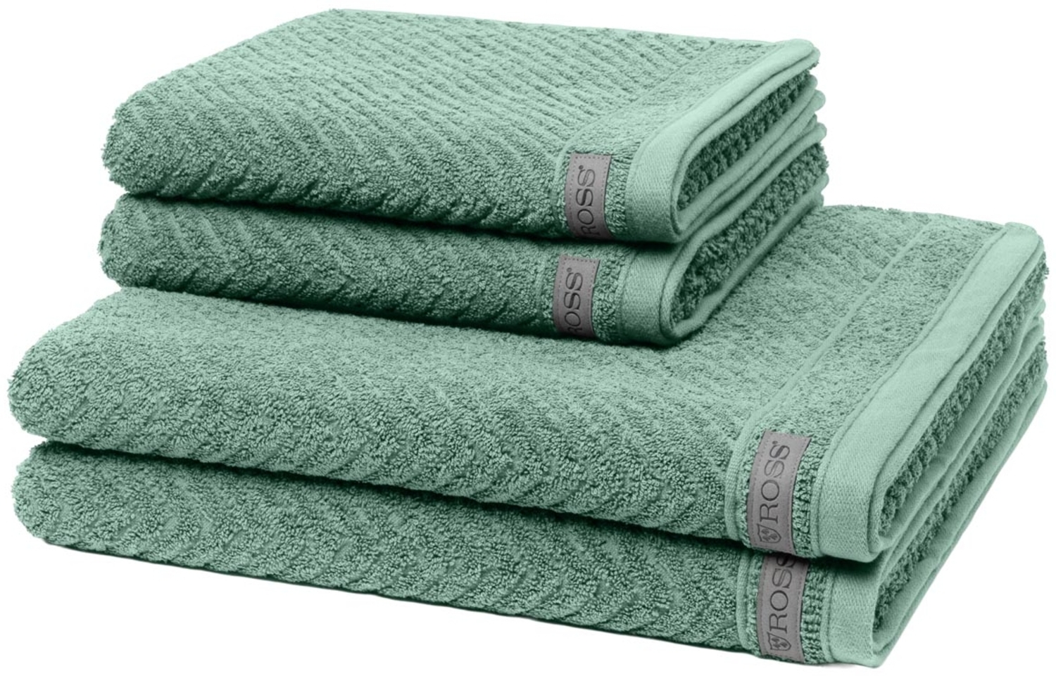 Ross Smart 4 tlg. Frottier-Set - 2 X Handtuch (50 X 100cm), 2 X Duschtuch (70 X 140cm) - 520 g/m2 - Schilf Bild 1