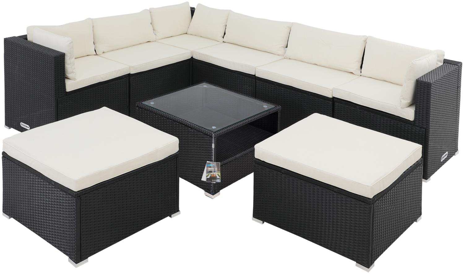 Casaria XXL Polyrattan Lounge Set Melbourne schwarz/creme Bild 1