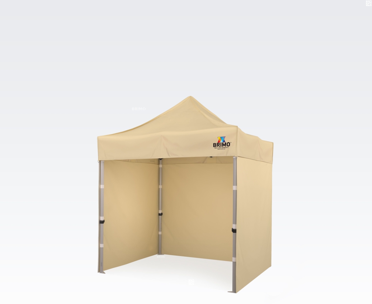 Scherenzelte 2x2m - mit 3 Wänden - Beige Bild 1