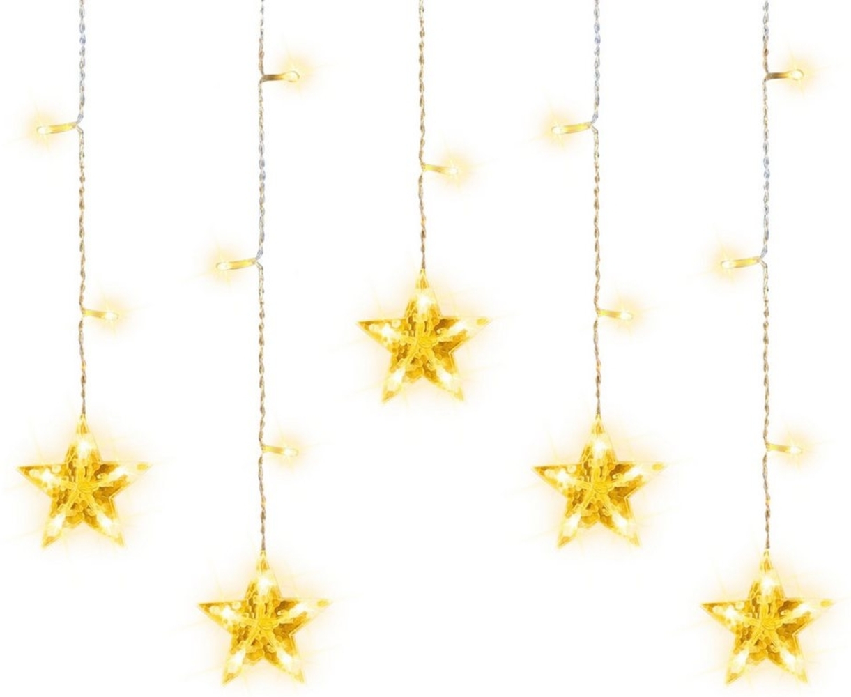 Elegear Lichtervorhang 88cm Bunt&Warmweiß weihnachtsstern fenster, weihnachtsdeko innen, 36-flammig, LED Fensterbilder für Innen/Außen/Fenster Ostern Mädchen Deko Bild 1