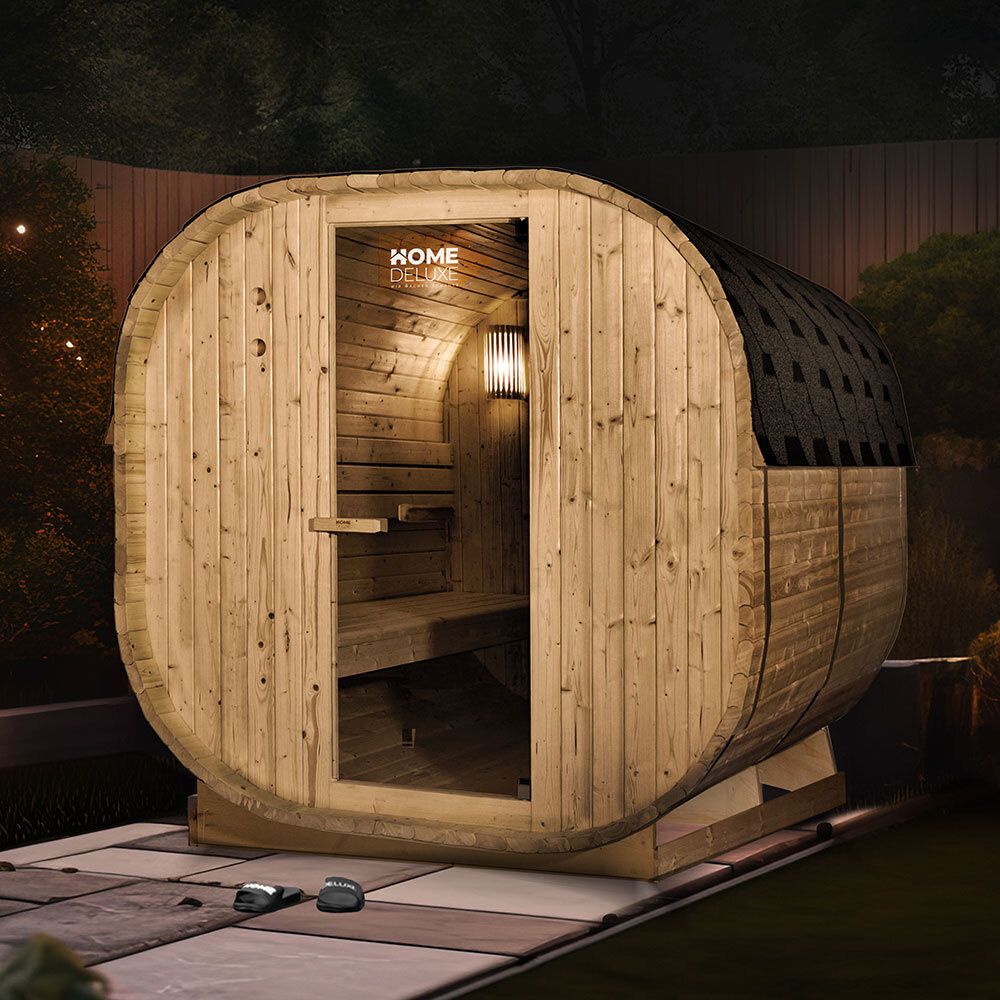 HOME DELUXE Outdoor Sauna CUBE XL - 184 x 220 cm für 6 Personen Bild 1