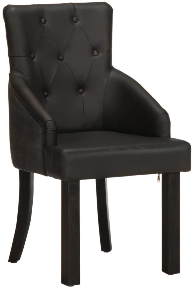 vidaXL Esszimmerstühle 2 Stk. Schwarz Echtes Ziegenleder 288290 Bild 1
