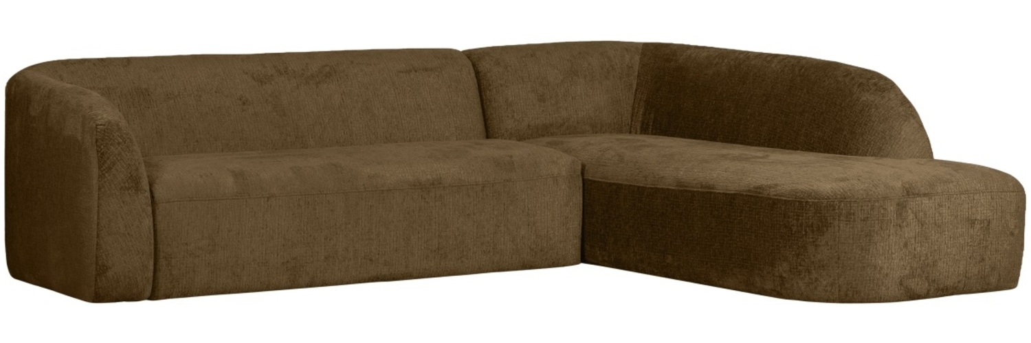 Ecksofa Sloping aus Struktursamt Rechts, Brass Bild 1