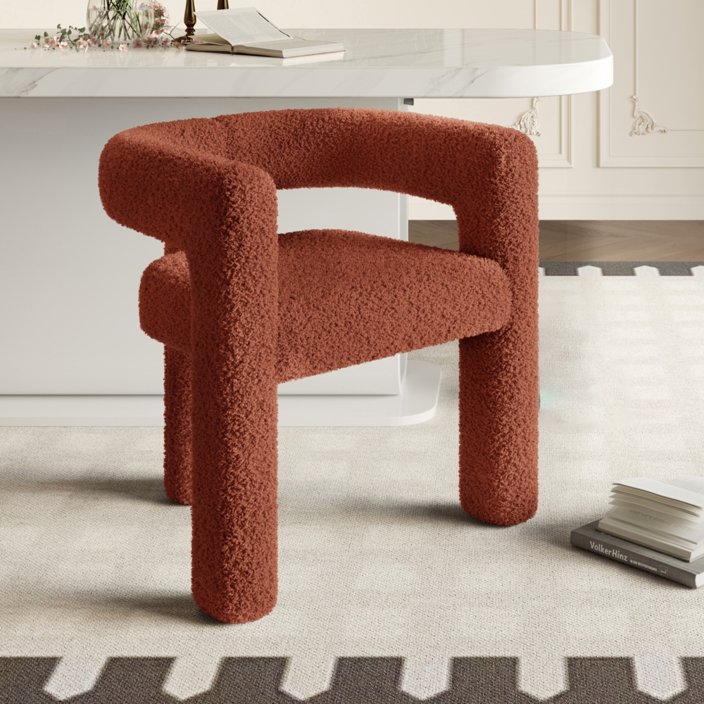 LVHOM Armlehnstuhl Designersessel mit Teddy-Flor: Ergonomisch, Robust & Vielseitig ,für Wohnzimmer, Esszimmer, Gästezimmer, Büro Bild 1