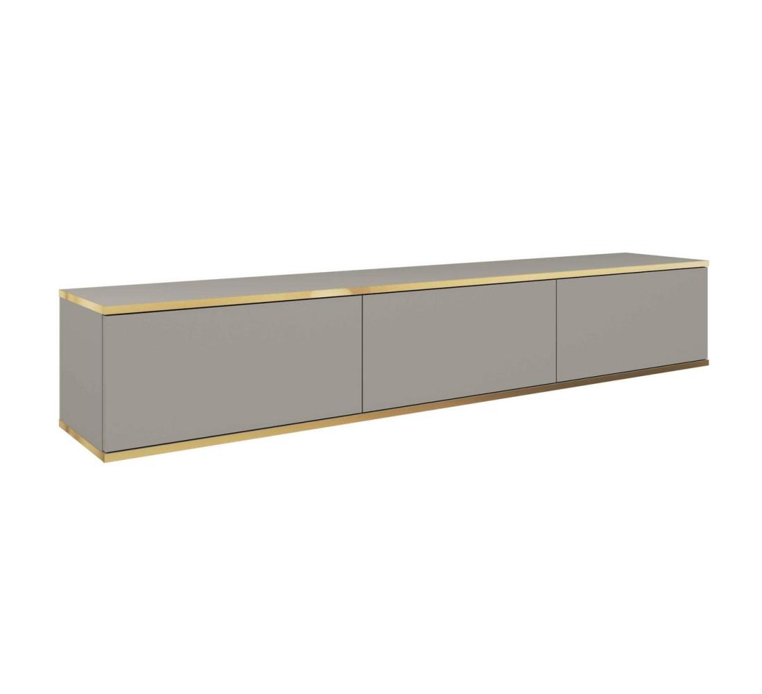 MOEBLO TV-Board Dayn RTV 175 (Lowboard Fernsehtisch TV Bank TV Tisch Fernseher Tisch TV Möbel, RTV-Schrank mit goldenen Einsätzen Hängend), (HxBxT):30x175x32cm Bild 1