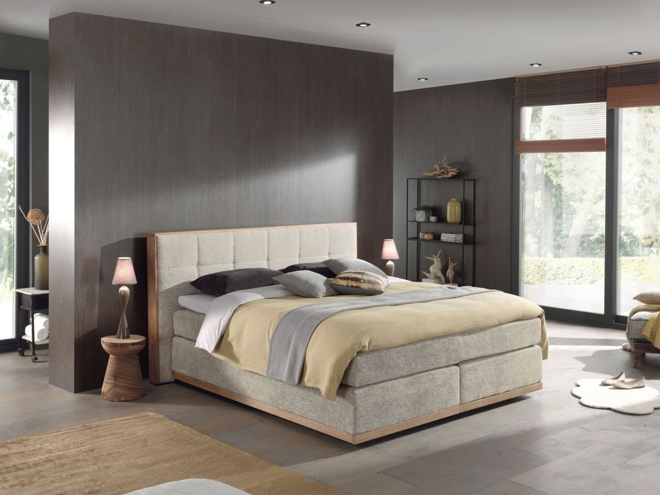 Places of Style Boxspringbett Vinton, aus massiver Eiche, verschiedene Härtegrade (auch H4) Bild 1