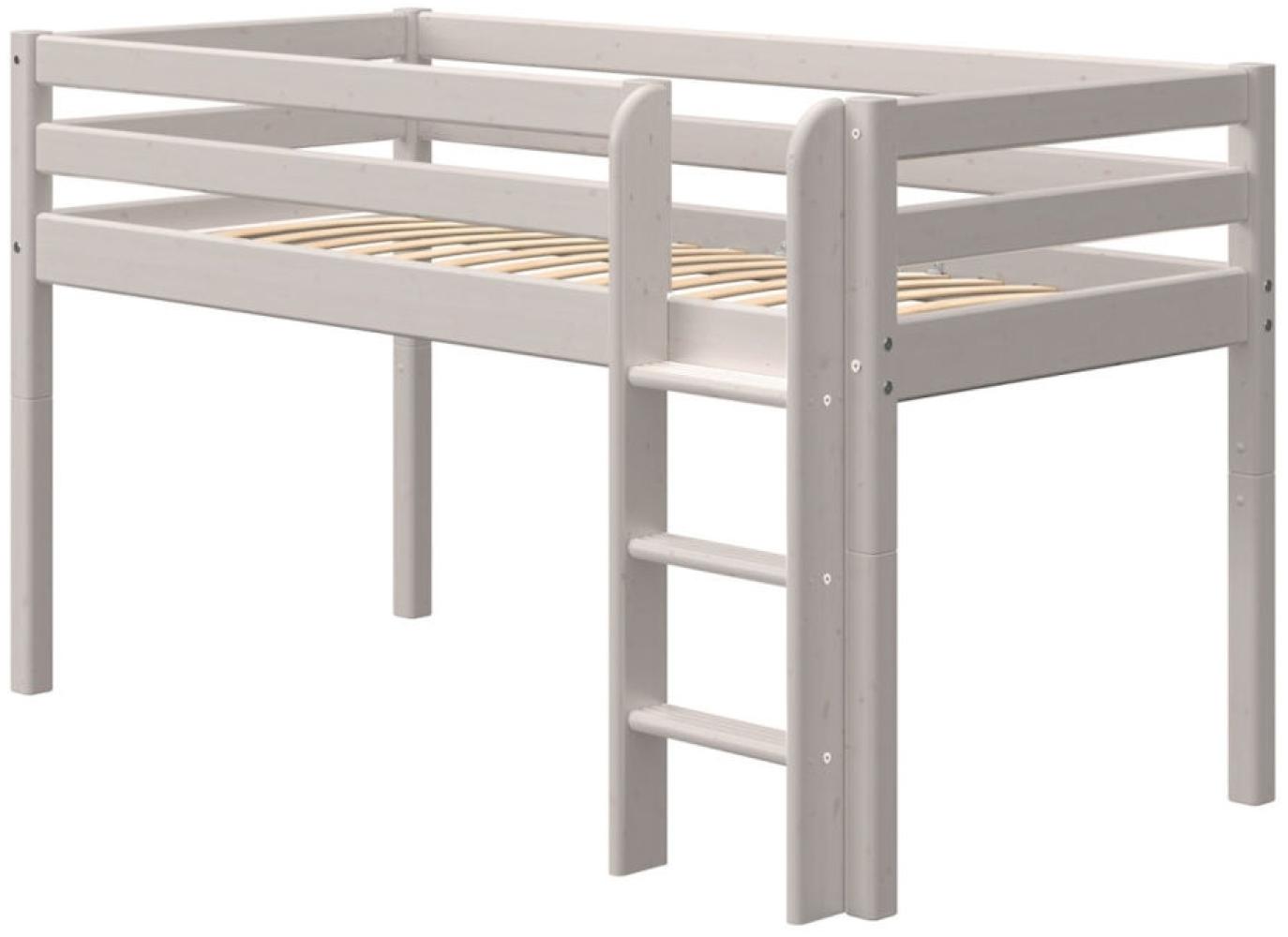 Flexa Classic Halbhochbett mit gerader Leiter Grau Bild 1