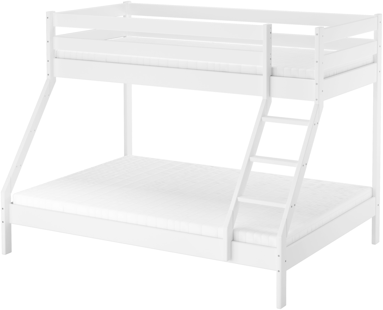 Erst-Holz Etagenbett Kiefer 90x200/140x200 cm, weiß Bild 1
