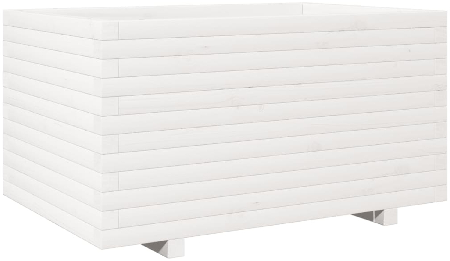 vidaXL Pflanzkübel Weiß 90x60x49,5 cm Massivholz Kiefer 3282565 Bild 1