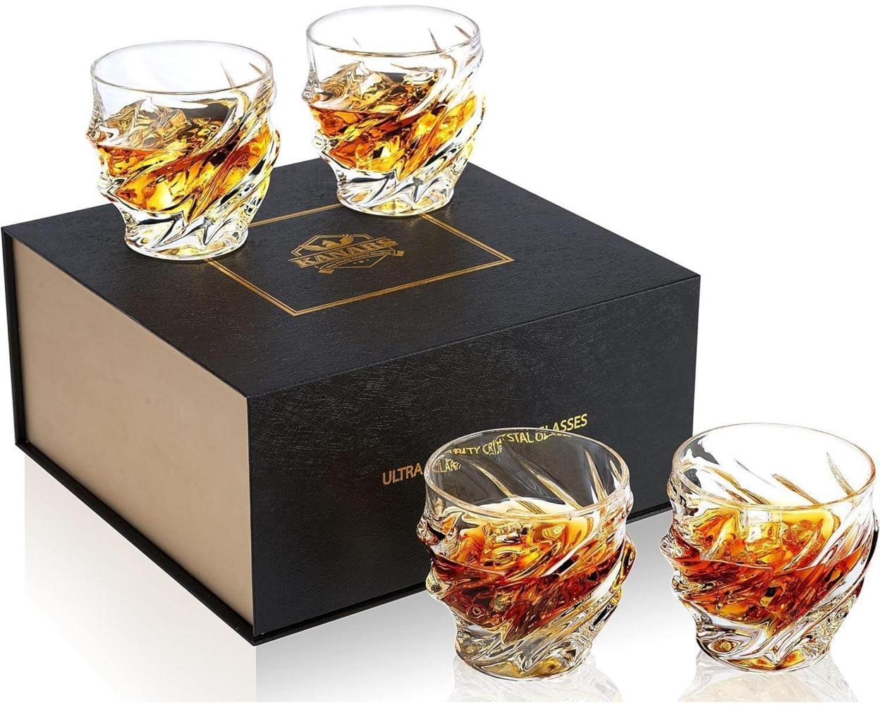 Whisky Gläser Kristallglas 4-teiliges Set 260ml Luxus Geschenk Bild 1