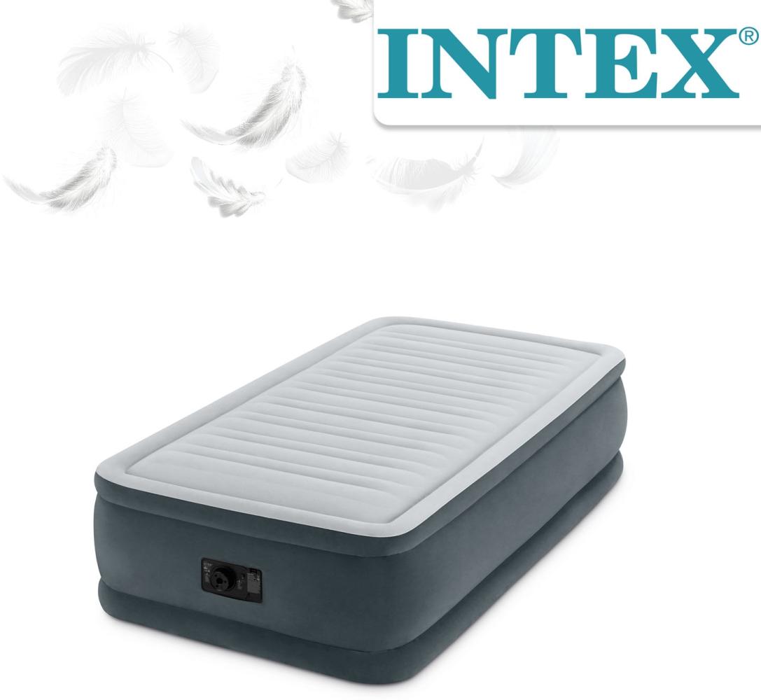 Intex Luftbett mit integrierter Luftpumpe, grau, 191 x 99 x 46 cm Bild 1