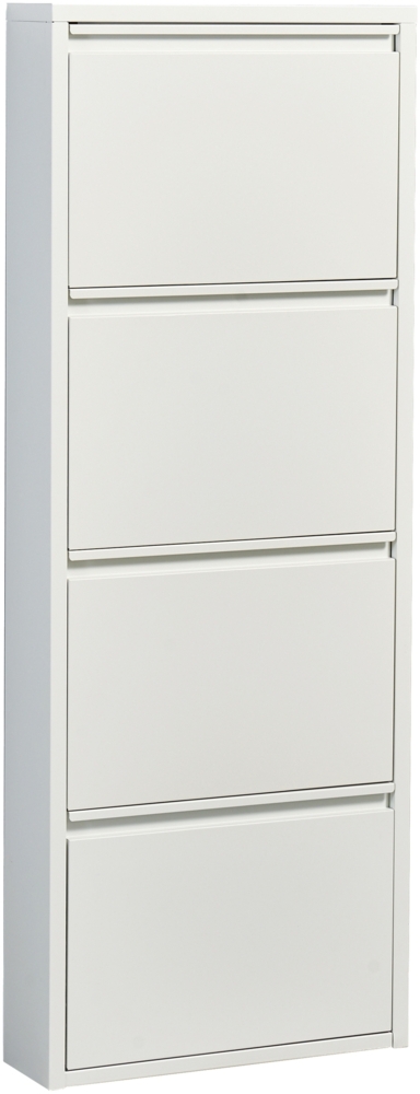 Schuhkipper >Bert< 4 Klappen, 8 paar Schuhe, weiß, Metall - 51x137x16cm (BxHxT) Bild 1