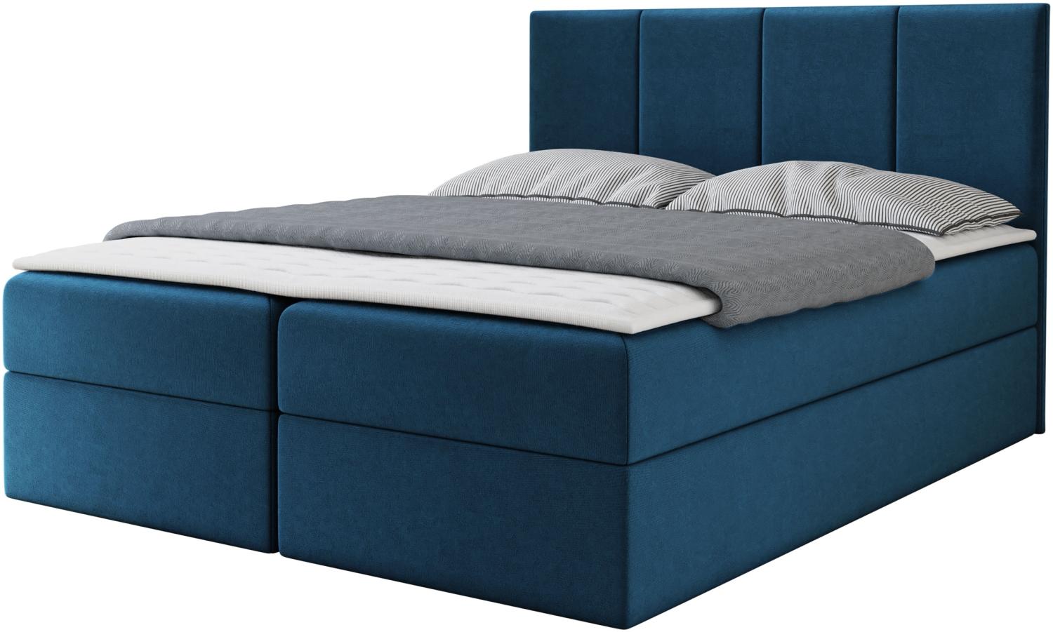 Boxspringbett Rebos, Blau, 180 x 200 cm Bild 1