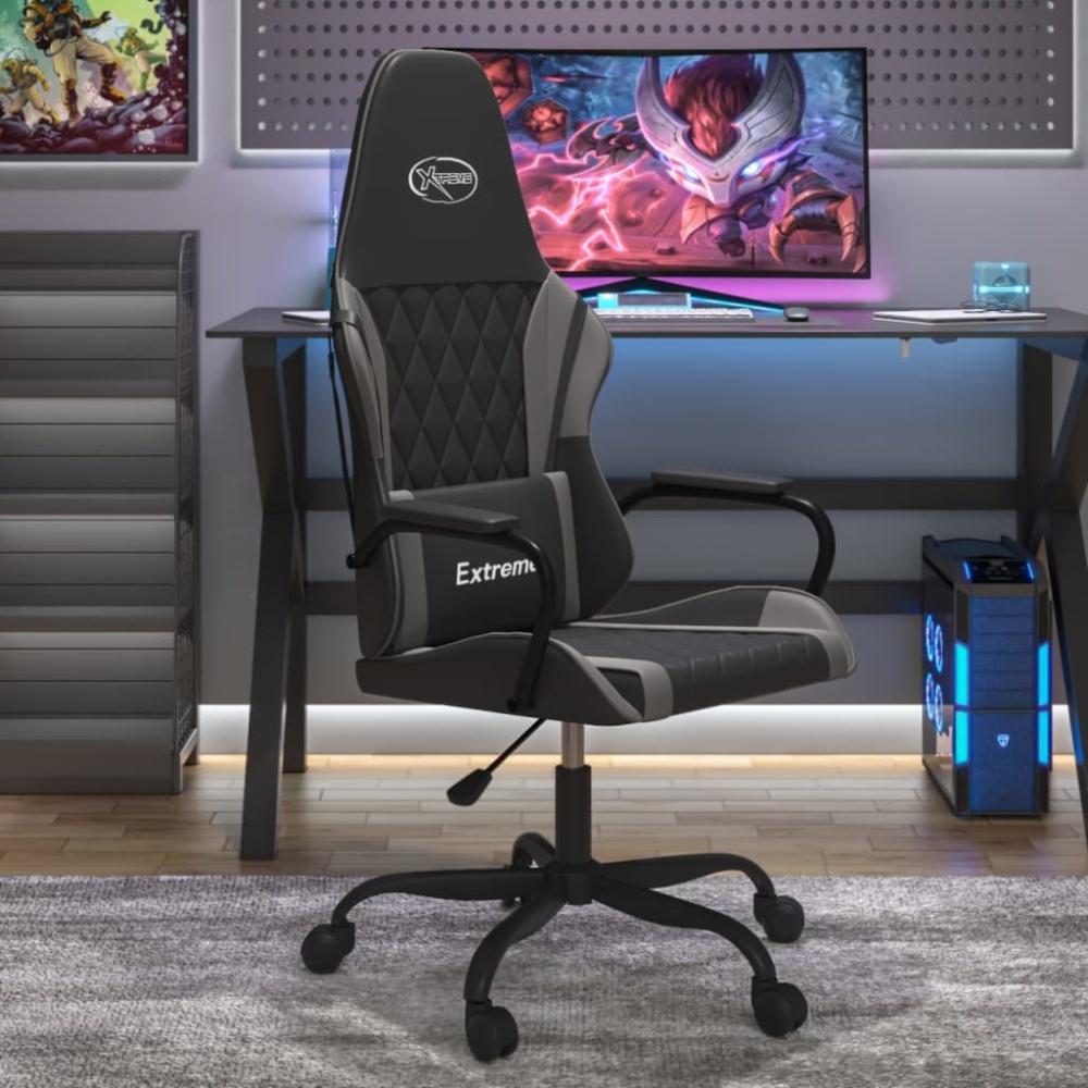 vidaXL Gaming-Stuhl Schwarz und Grau Kunstleder 3143779 Bild 1