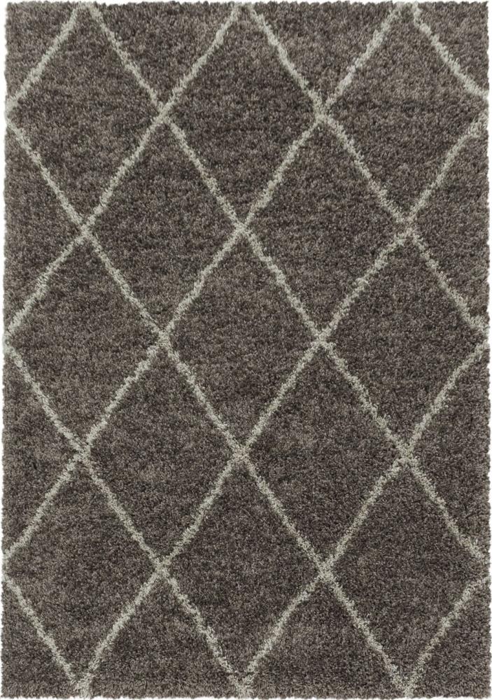 Hochflor Teppich Adriana rechteckig - 120x170 cm - Taupe Bild 1