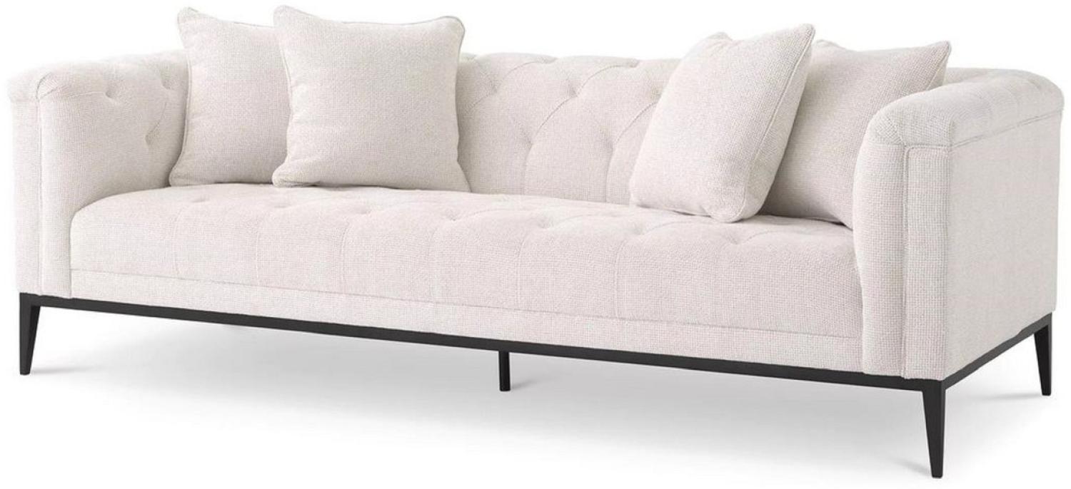 Casa Padrino Luxus Chesterfield Sofa mit 4 Kissen Weiß / Rotguss 231 x 97 x H. 75 cm - Wohnzimmer Sofa - Hotel Sofa - Wohnzimmer Möbel - Chesterfield Möbel - Luxus Möbel - Luxus Einrichtung Bild 1