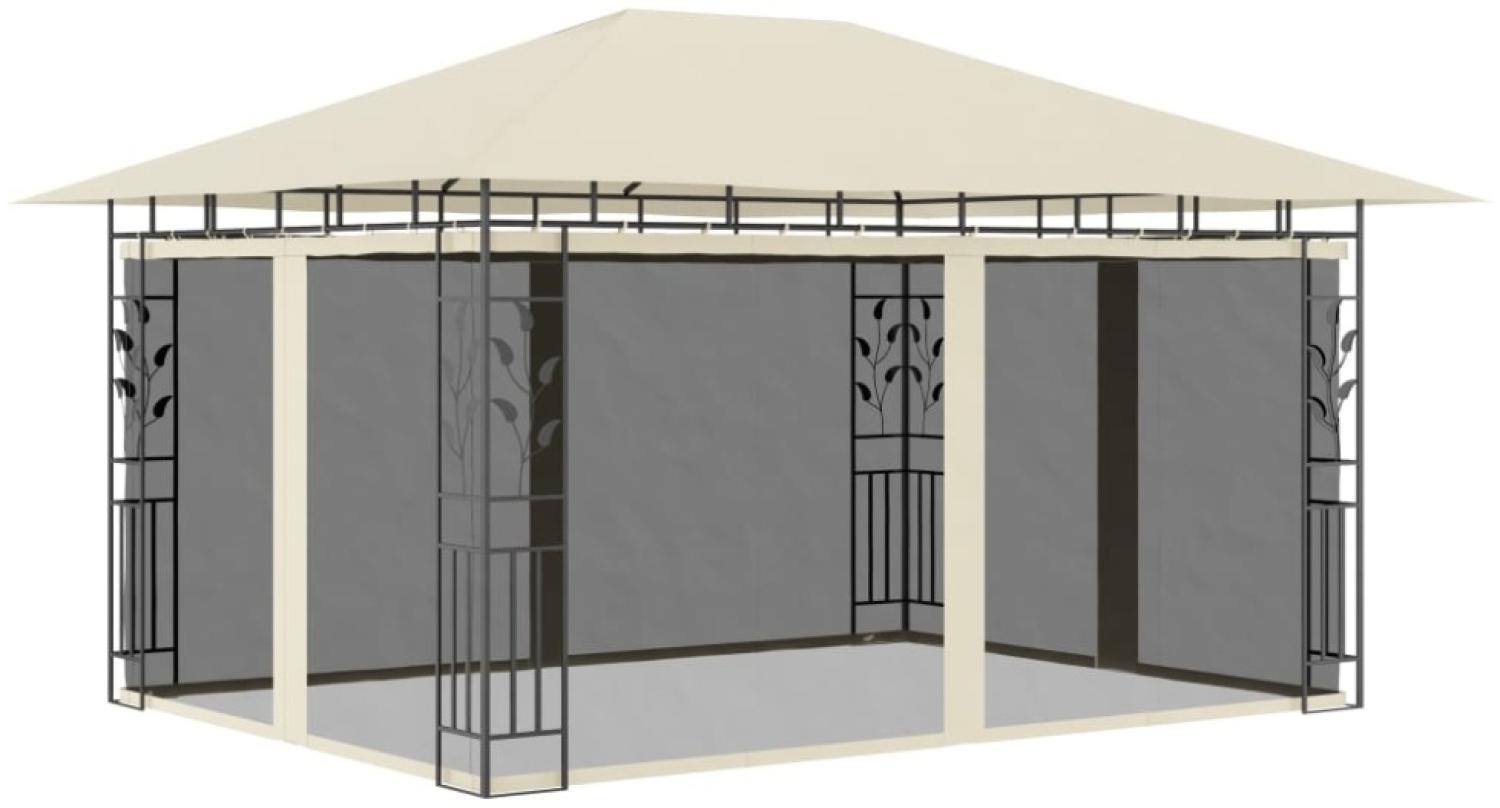 vidaXL Pavillon mit Moskitonetz 4x3x2,73 m Creme 180 g/m² 47970 Bild 1