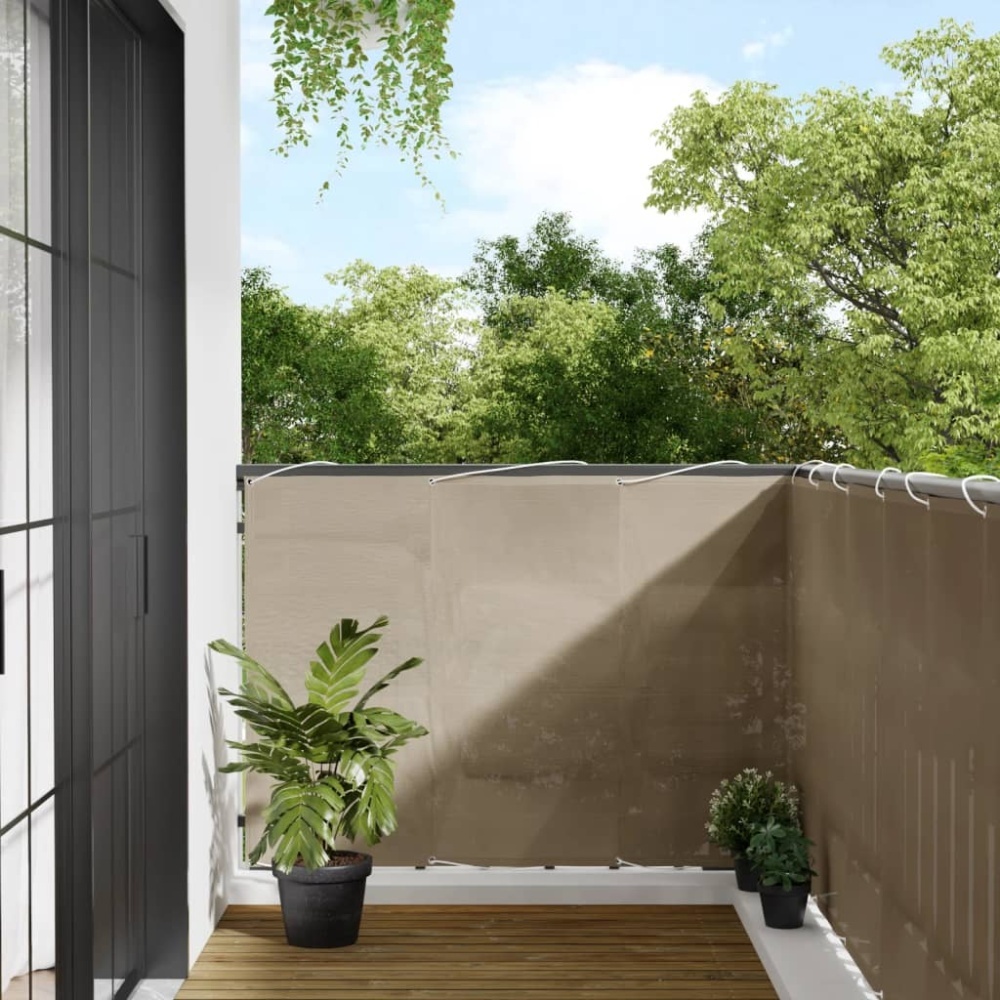 vidaXL Balkon-Sichtschutz Taupe 120x800 cm 100 % Polyester-Oxford 4000250 Bild 1