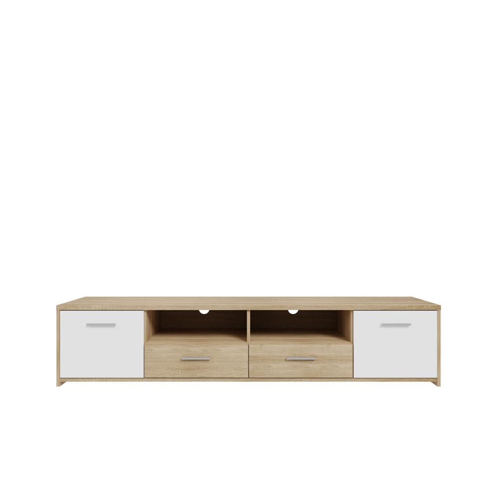 FORTE Quadro TV-Unterschrank, Holzwerkstoff, Beige/Weiß, 181,7 x 39 x 52,7 cm Bild 1