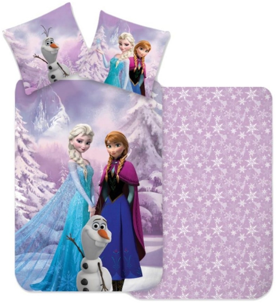 Disney Frozen Babybettwäsche Frozen Baby-Bettwäsche in Pink, Anna, Elsa & Olaf, 100% Baumwolle Bild 1