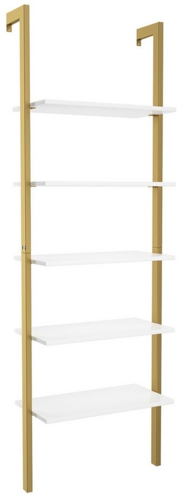 COSTWAY Leiterregal Bücherregal, 5-stufig, mit Metallrahmen, 183 cm Bild 1