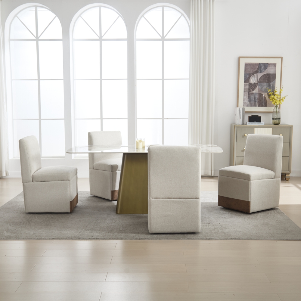 LVHOM 2er-Set Esszimmerstuhl mit Rollen & großer Stauraum, gepolstert, drehbar & platzsparend, ideal zum Ablegen Gegenstände bei großen Zusammenkünften, wie Hochzeiten, Versammlungen, Partys Bild 1