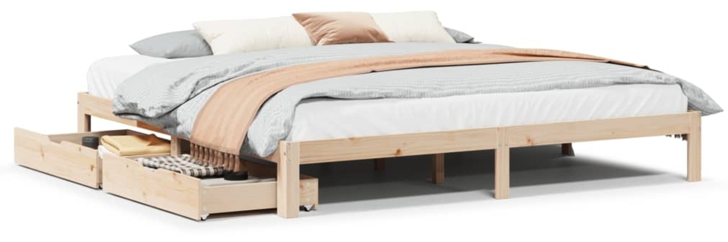vidaXL Massivholzbett mit Schubladen 180x200 cm Kiefer 3301954 Bild 1
