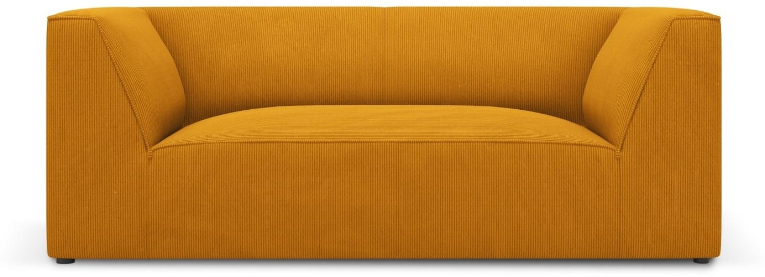 Micadoni 2-Sitzer Sofa Ruby | Bezug Yellow | Beinfarbe Black Plastic Bild 1