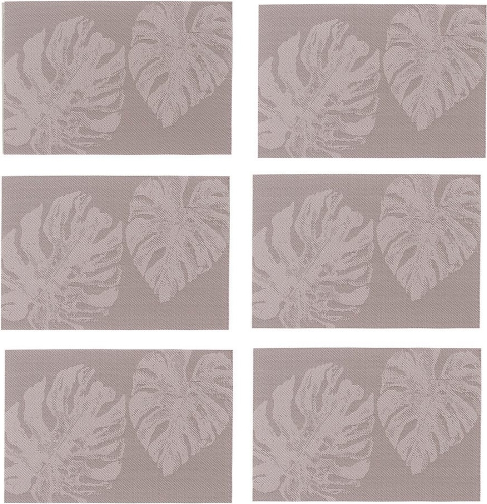 Zeller Present Platzset, (Set), modernes Monstera Blätter Design, 6-teilig, Kunststoff, 30x45 cm Bild 1