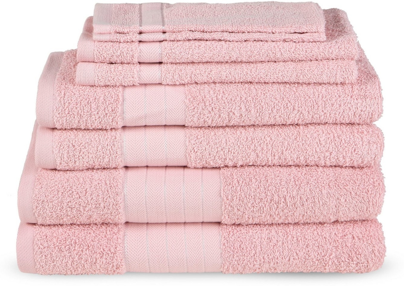 good morning Handtuch Set Uni, Frottee (Set, 8-St), Baumwolle, Walkfrottee, Bordüre, 500 GSM,Einfarbig, ohne Aufhängung Bild 1