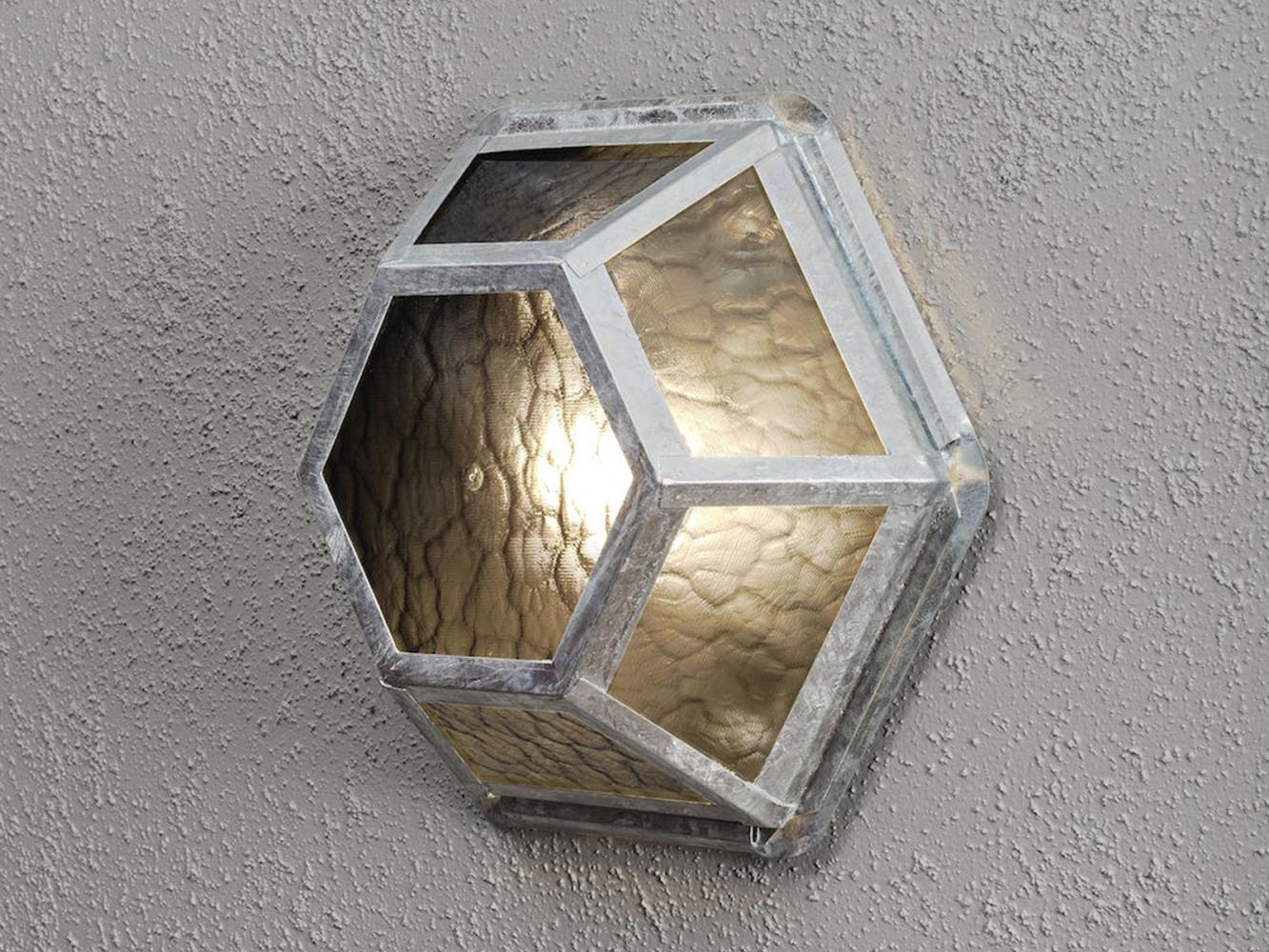 LED Außenwandleuchte Landhausstil, Stahl galvanisiert, Höhe 30cm Bild 1