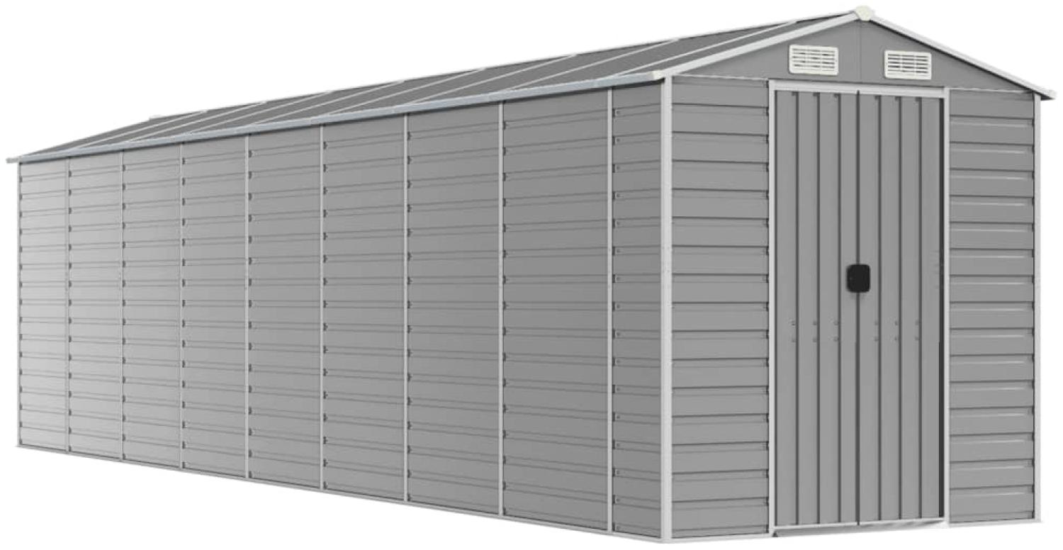 vidaXL Gartenhaus Hellgrau 191 x 810 x 198 cm Verzinkter Stahl 3188250 Bild 1