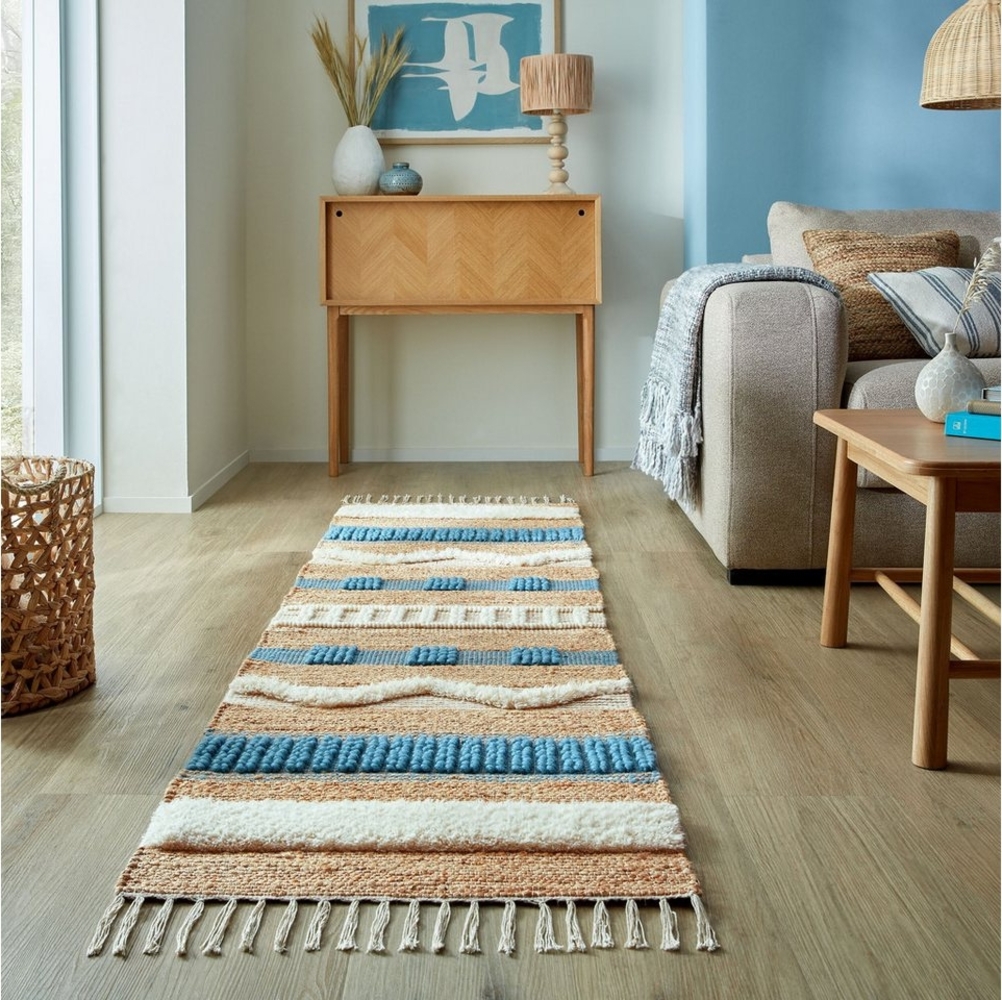 FLAIR RUGS Läufer Medina, rechteckig, Höhe: 12 mm, Boho-Look, aus Naturfasern wie Wolle & Jute, Teppichläufer Bild 1