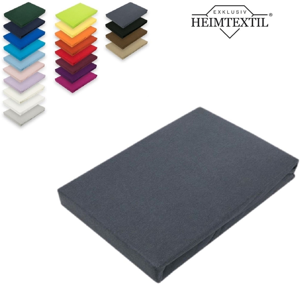 Jersey Spannbettlaken Premium Marke 140 - 160 x 200 cm Anthrazit Bild 1