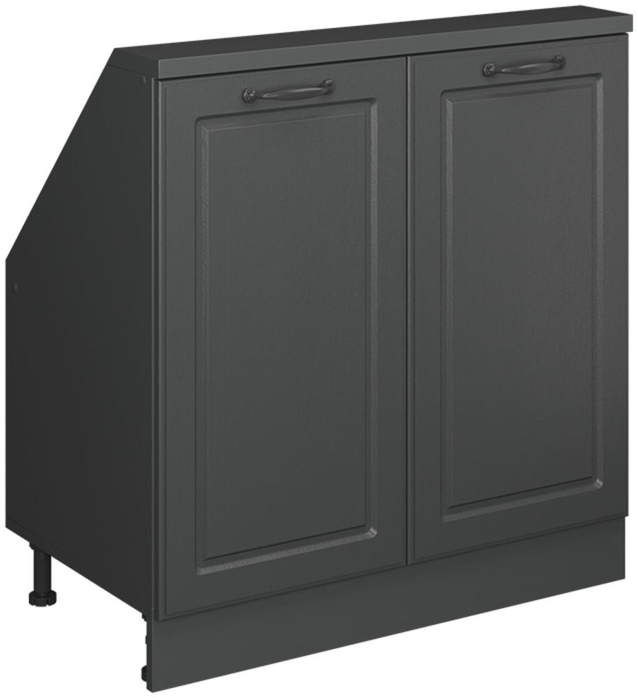 Küchenschrank für Dachschrägen R-Line Anthrazit Landhaus 80 cm mit 2 Türen Vicco Bild 1