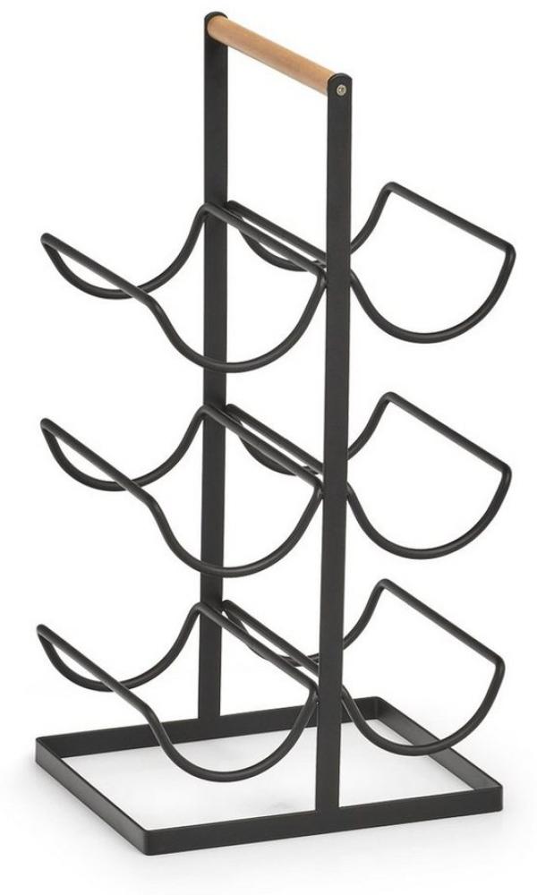 Weinregal aus Metall, 6 Speichen, 46 cm, schwarz, ZELLER - ZELLER Bild 1