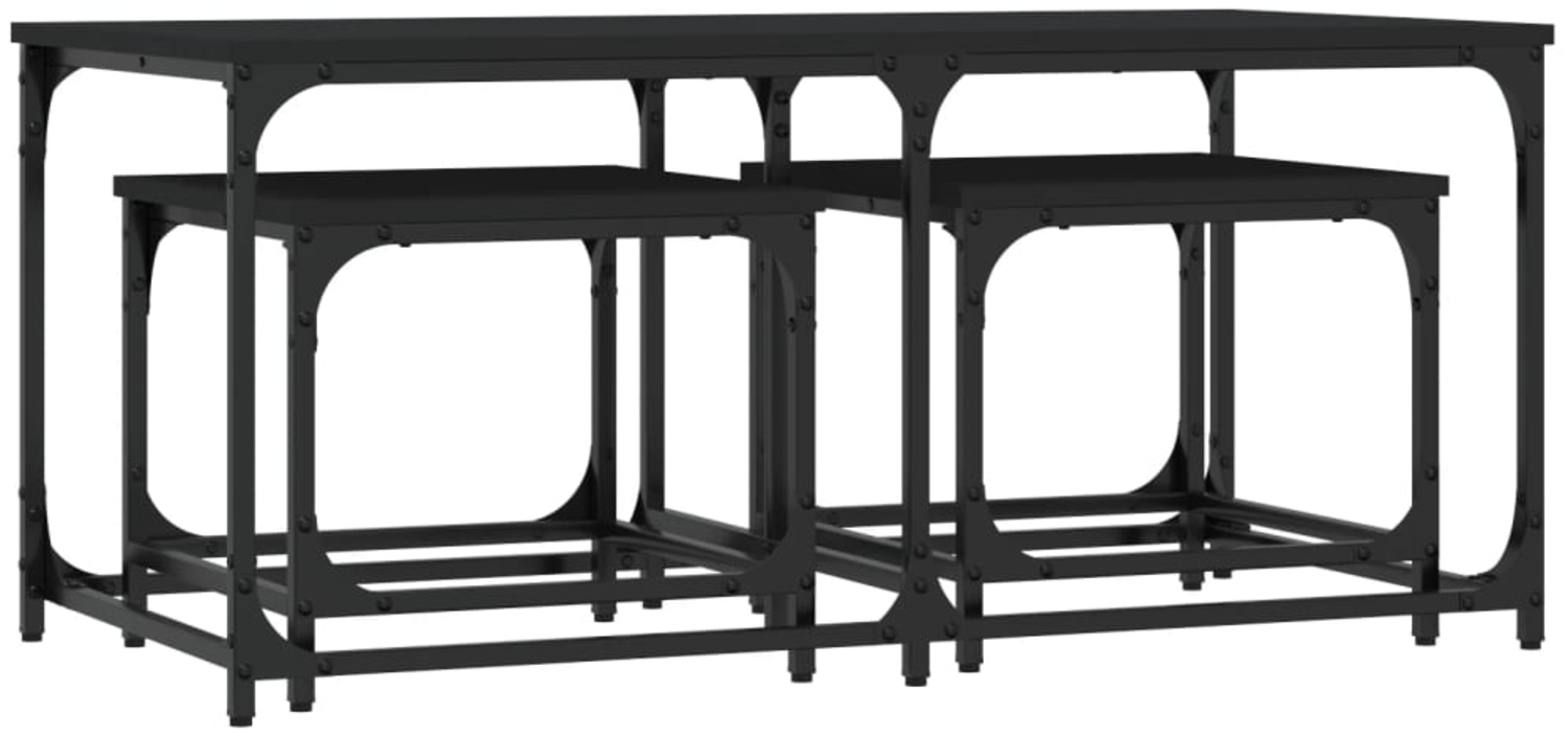 Couchtische, Sofatische 3 Stk. Schwarz Holzwerkstoff Bild 1