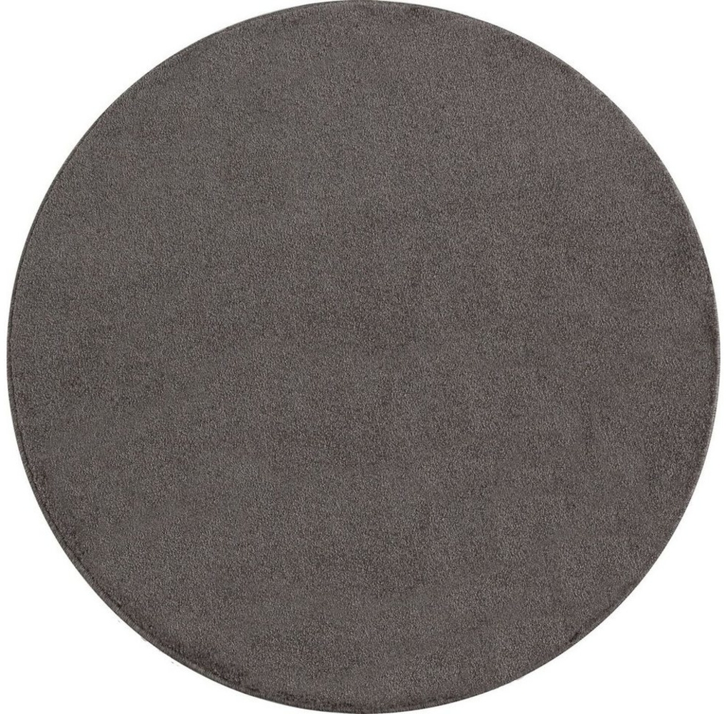 Kurzflor Teppich Alberto rund - 120 cm Durchmesser - Mokka Bild 1