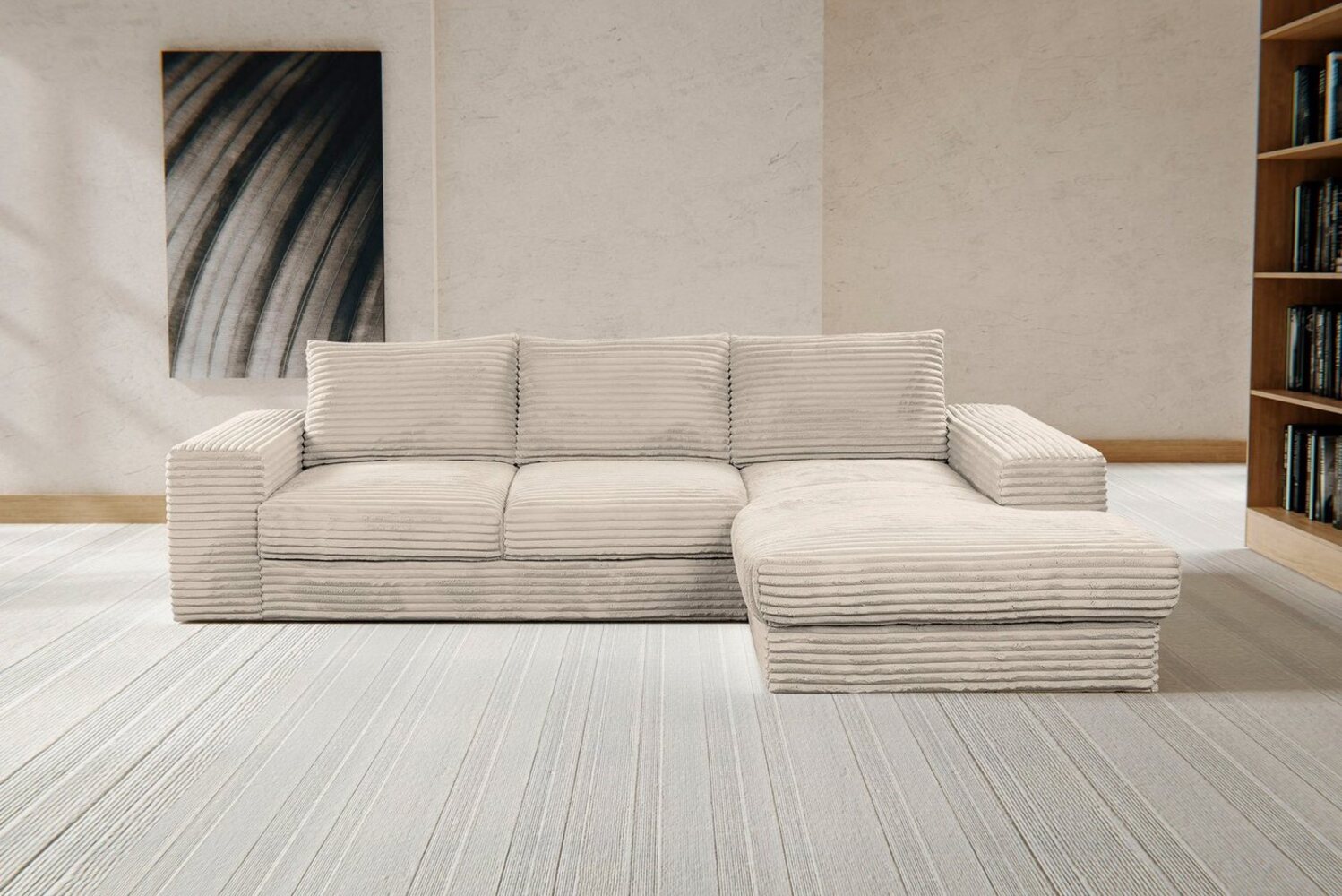 WERK2 Ecksofa Rozzana, Design Ecksofa mit hohem Komfort in trendig-weichem Cord & Breitcord Bild 1