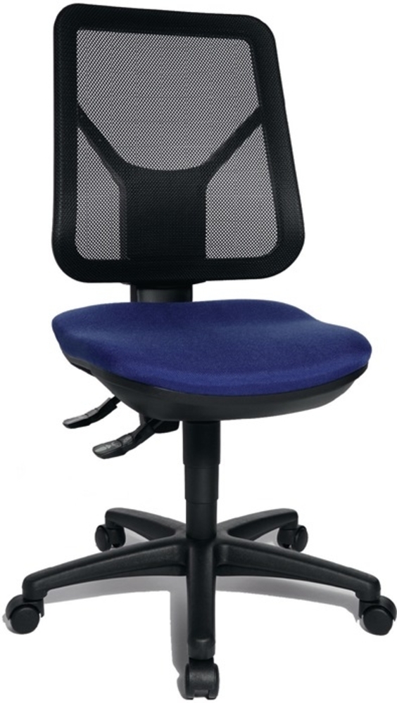 Bürodrehstuhl Drehstuhl Ergo Net royalblau Teppichbodenrollen ohne Armlehnen Bild 1