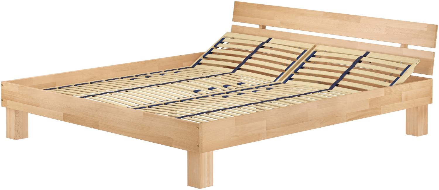 Doppelbett Buche natur Massivholzbett lackiert 180x200 Futonbett V-60. 80-18Federholzrahmen inkl. Bild 1