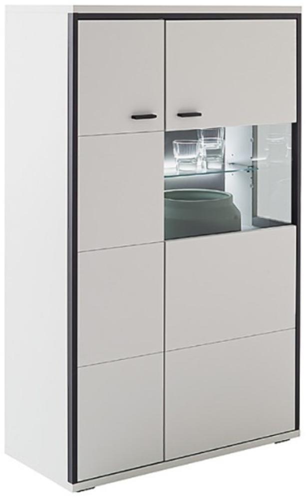 Highboard Mori - Modern White / Schwarzgrau Bild 1