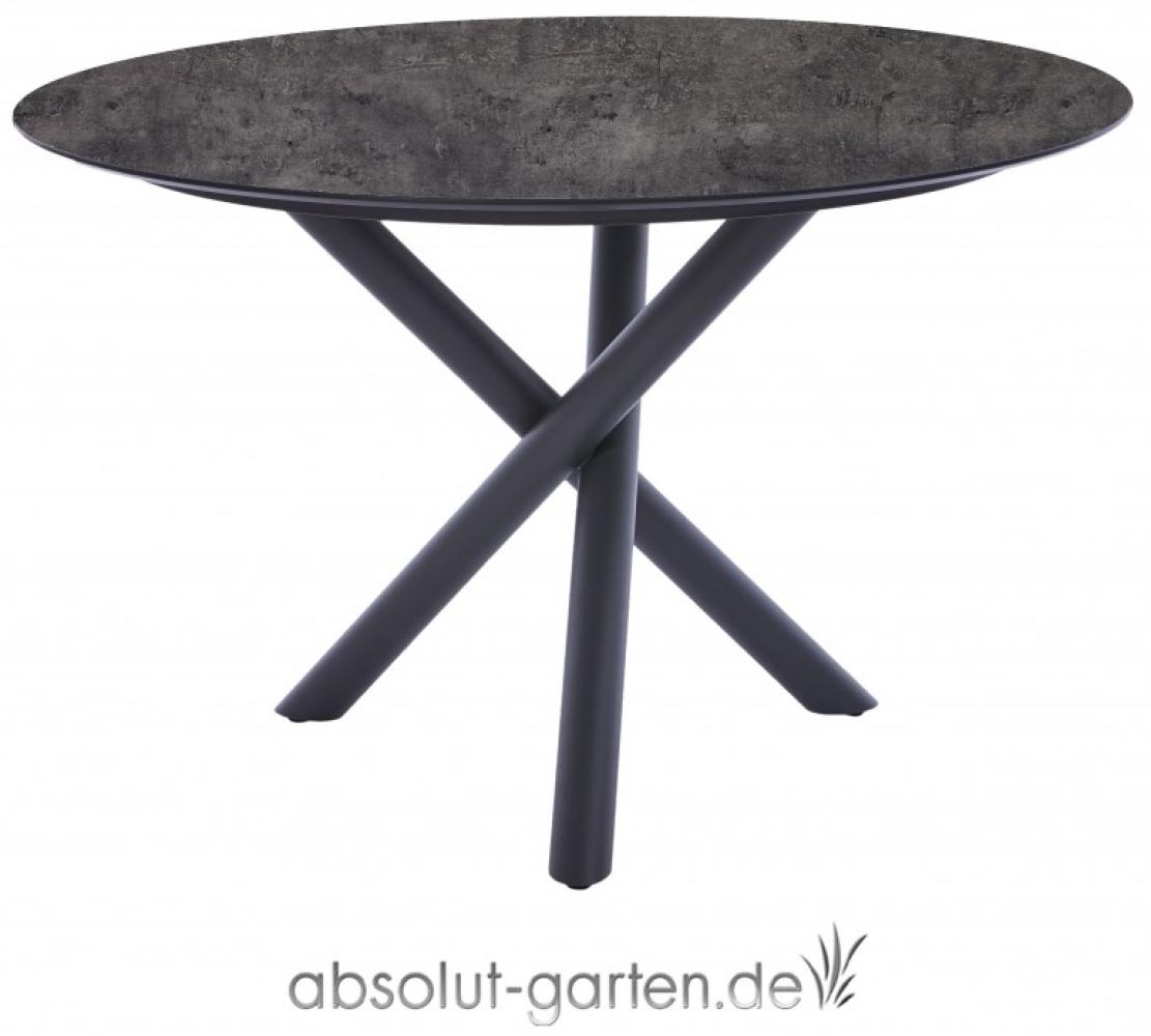 Tisch San Marino Ø 120 cm (Beton dunkel Edelstahl Dunkelgrau) Bild 1