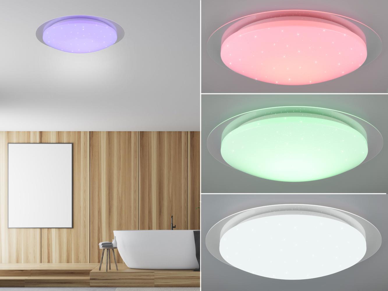 LED Deckenleuchte FRODENO Fernbedienung dimmbar Sternenhimmel Farbwechsel Ø48cm Bild 1