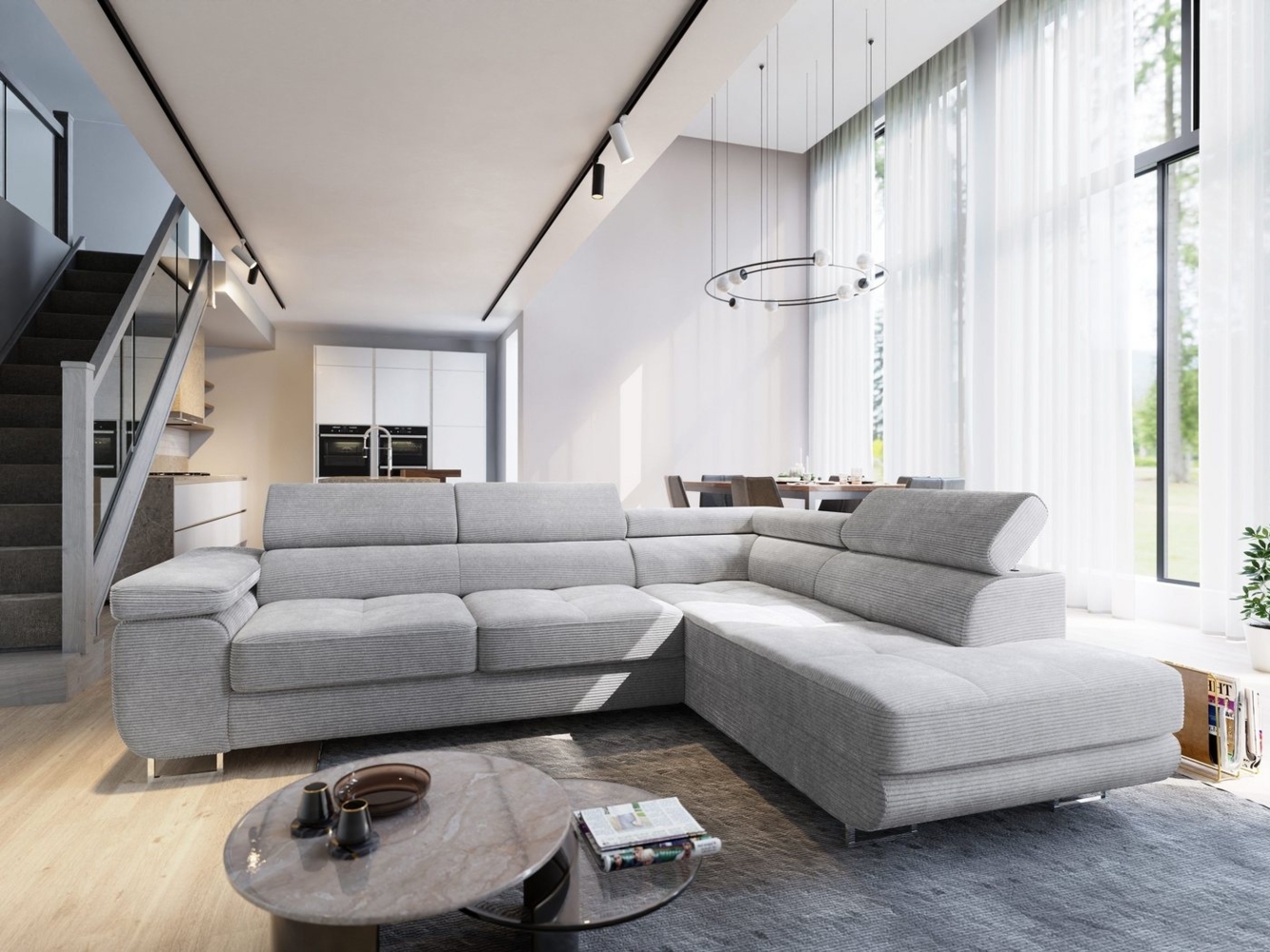 Masseno Ecksofa APIRO mit Schlaffunktion L-Form, Sofa mit Bettkasten Bild 1