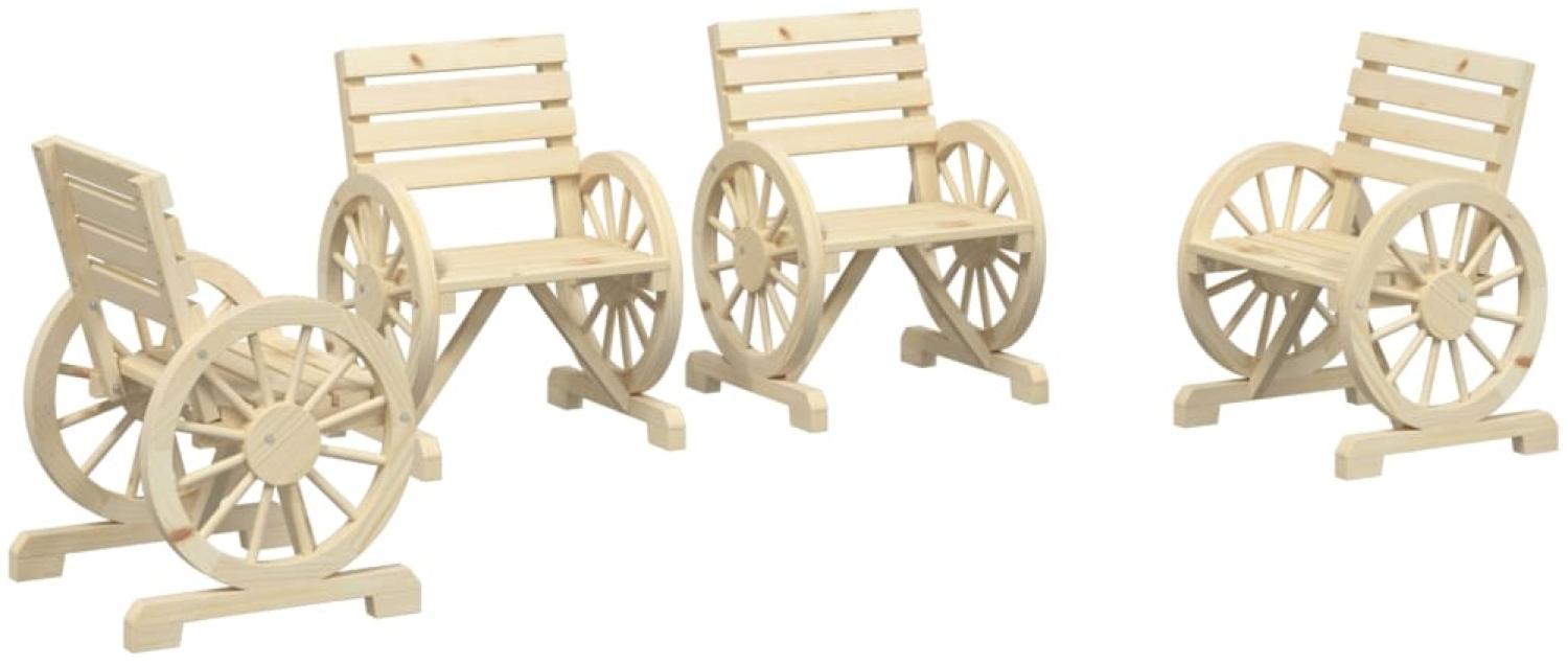 vidaXL Gartenstühle 4 Stk. Massivholz Tanne 3207127 Bild 1