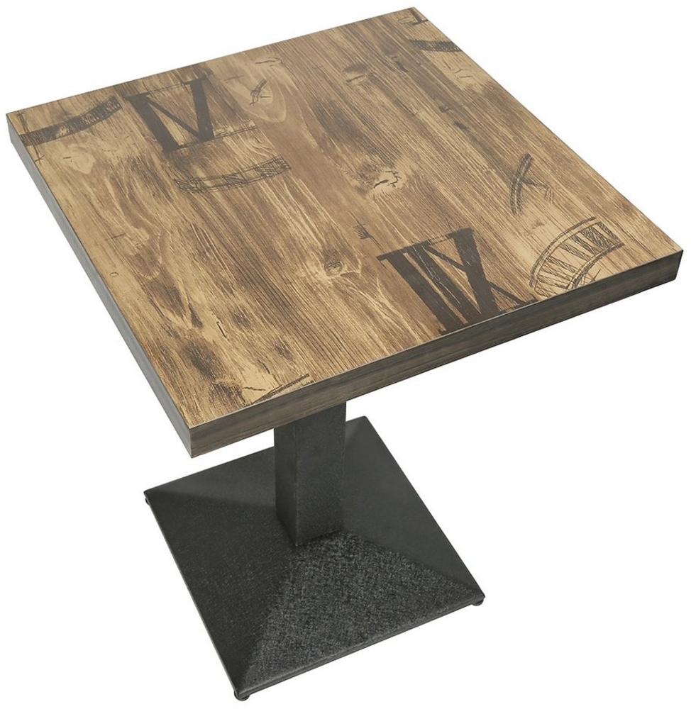 JEOBEST Esstisch Küchentisch Bartisch Esszimmertisch, Geeignet für 4 Personen,Braun (1 Tisch), Quadratisch, Industrie-Design, 60 x 60 x 75 cm Bild 1